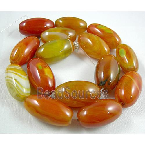 Natural Agate beads, Oval, dye