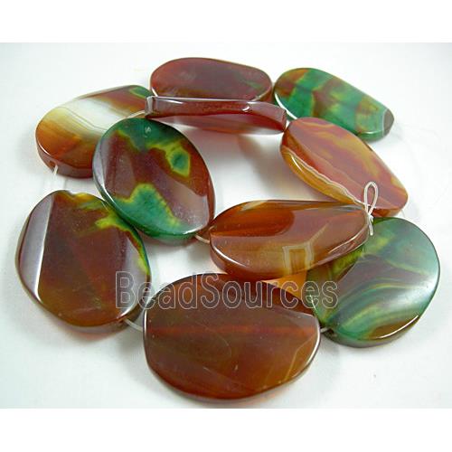 Natural Agate beads, Twist, dye