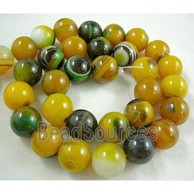 Natural Agate beads, Round, dye