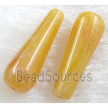 Natural dragon veins Agate beads, teardrop, yellow dye