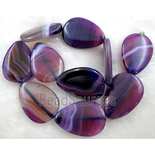 Natural Agate beads, Flat tear drip