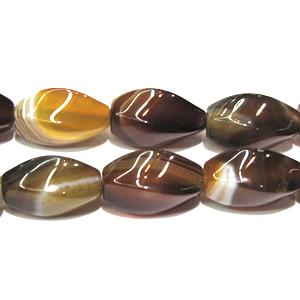 twist agate beads, stripe, coffee and black