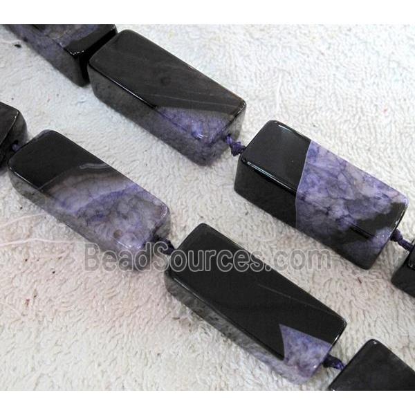 Agate Druzy beads, cuboid, purple