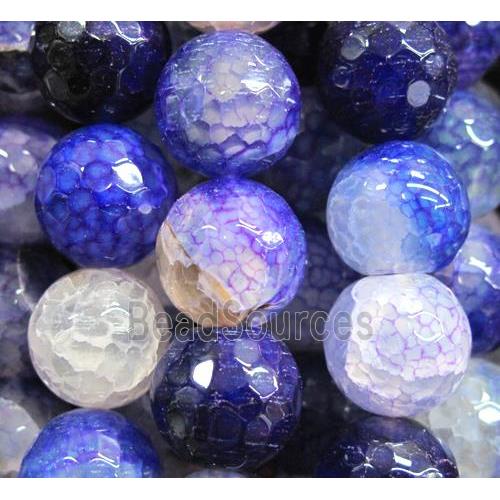 lavender dragon veins Agate bead, faceted round