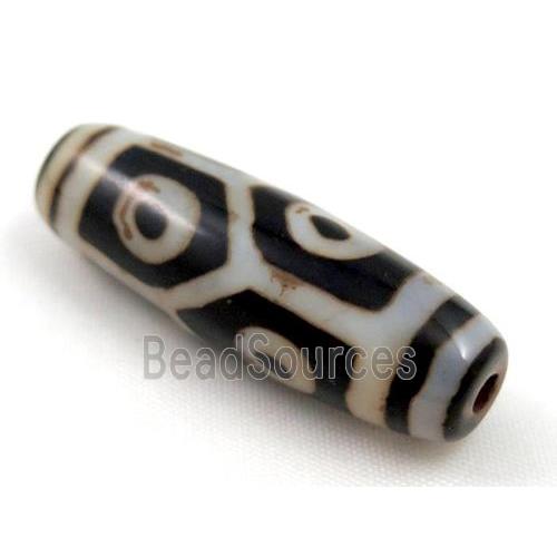 natural tibetan Dzi beads, barrel