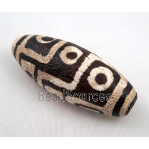 natural tibetan Dzi beads, barrel