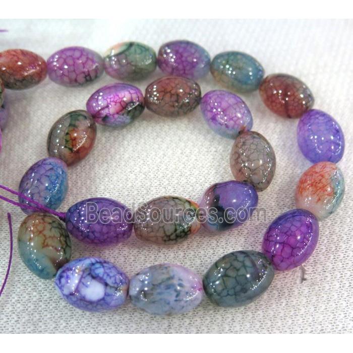 dragon veins agate beads, barrel, colorful