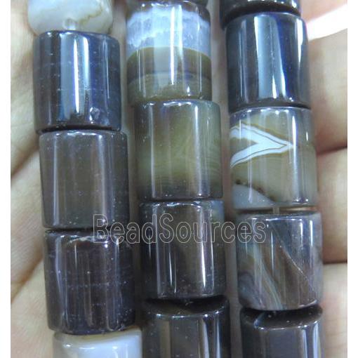 agate beads, black, heishi