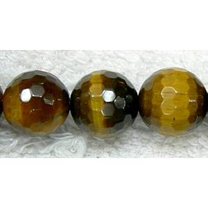 Natural Tiger Eye Stone Beads Faceted Round A-Grade