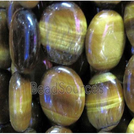 yellow tiger eye beads, oval