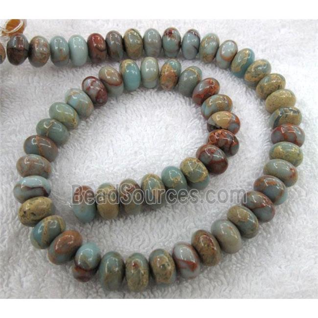 snakeskin jasper beads, rondelle