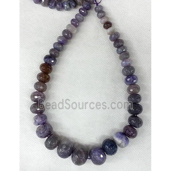 purple Agate rondelle beads Necklace Chain