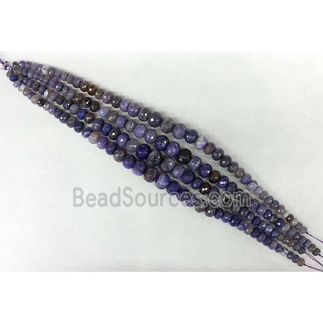 purple Agate rondelle beads Necklace Chain