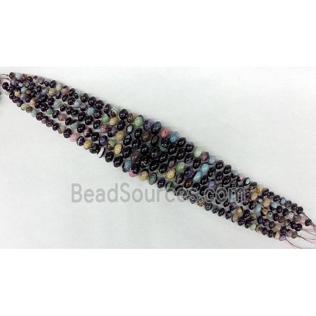 Druzy Agate rondelle beads Necklace Chain, mix color