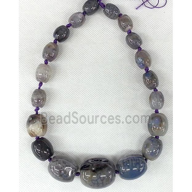 purple Agate barrel beads Necklace Chain