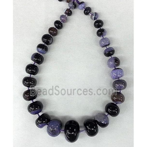 purple Druzy Agate rondelle beads Necklace Chain