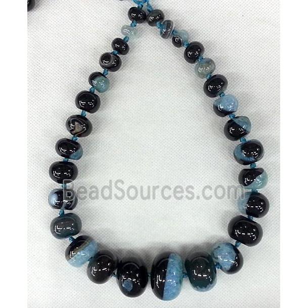 blue Druzy Agate rondelle beads Necklace Chain