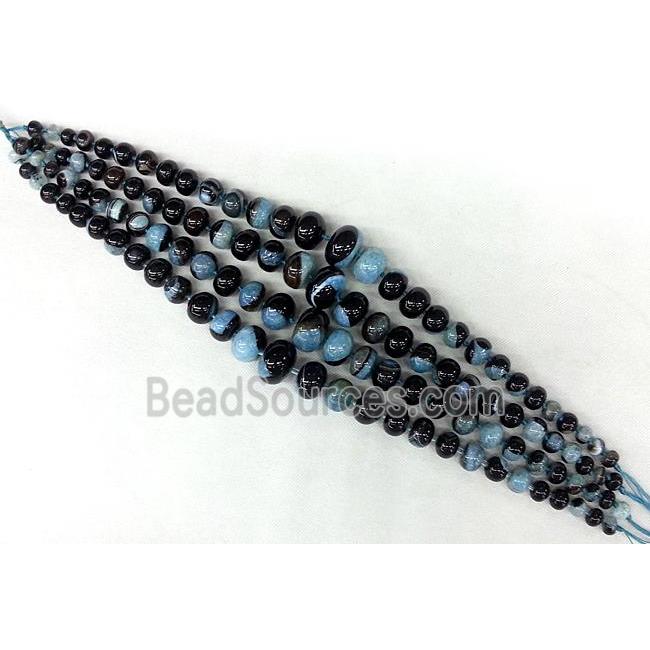 blue Druzy Agate rondelle beads Necklace Chain