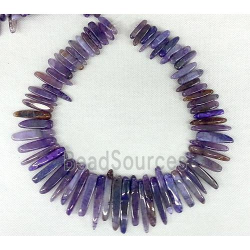 purple Agate stick beads Necklace Chain