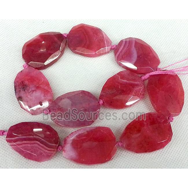 Agate Slice beads, freeform, pink