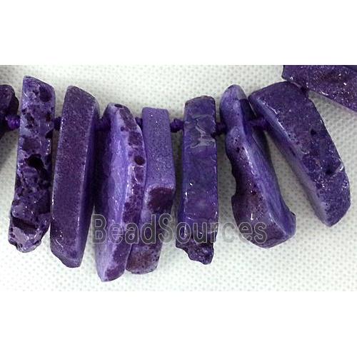 purple Rock Agate heishi bead necklace chain