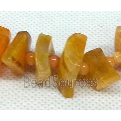 orange Agate stone beads chain necklace, chips