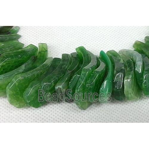 green Agate slab beaded chain for necklace