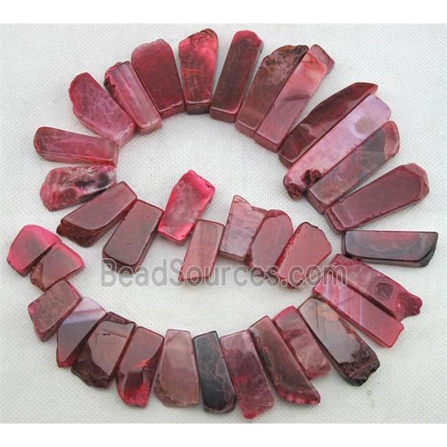 Natural rock agate bead, freeform, pink