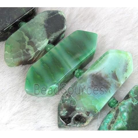 agate beads, point, guidepost, green