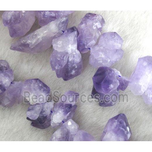 cluster point Natural Chalcedony Beads, freeform, purple