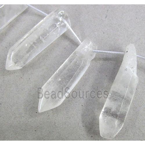 clear quartz stick bead