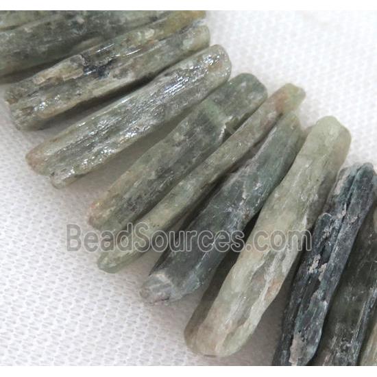 Green Kyanite beads, stick, freeform