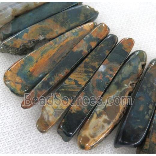 dragon veins Agate Beads, stick, freeform