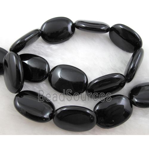 Natural black onyx Agate beads, oval