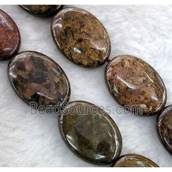 flat-oval Bronzite Beads