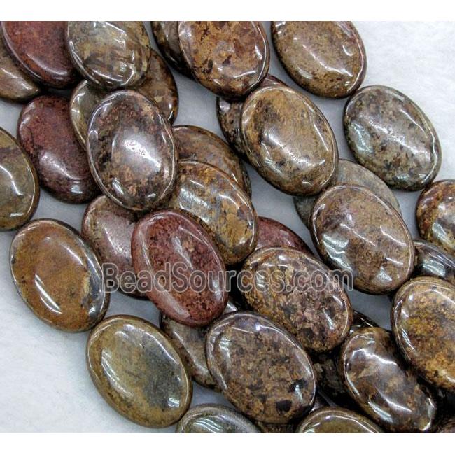 flat-oval Bronzite Beads