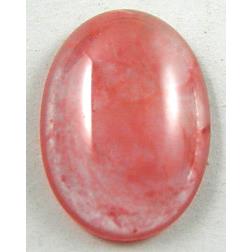 Watermelon Quartz, flat-back Oval Cabochon