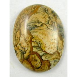 Picture Jasper, Cabochon, flat-back Oval