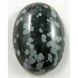 Snowflake Obsidian Gemstone, flat-back cabochon