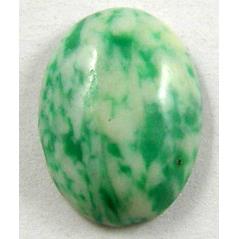 Snowflake Chrysoprase, Cabochon, flat-back Oval