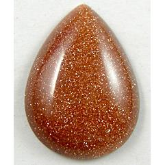 Goldsand stone, Cabochon, flat-back Teardrop