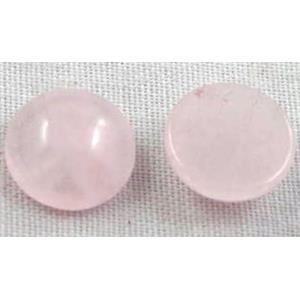 Rose Quartz Cabochon, flat-back Round