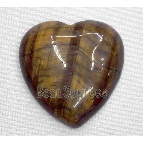 tiger eye stone cabochon, heart