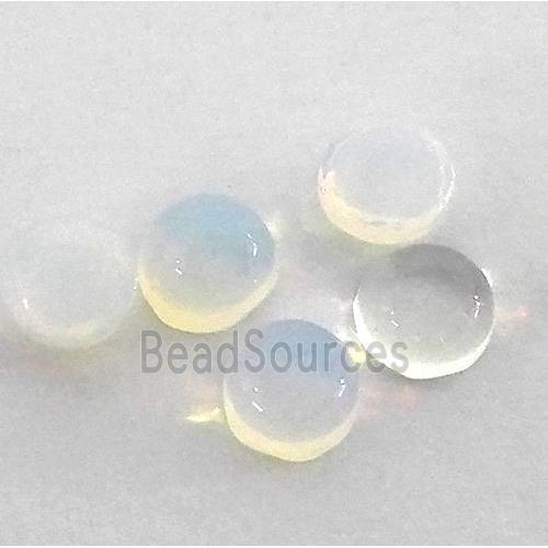 white Opalite jasper cabochon, round