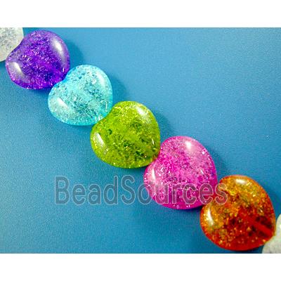 Chinese Crackle Crystal beads, heart