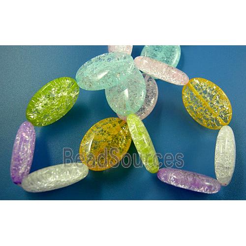 Chinese Crackle Crystal beads, oval