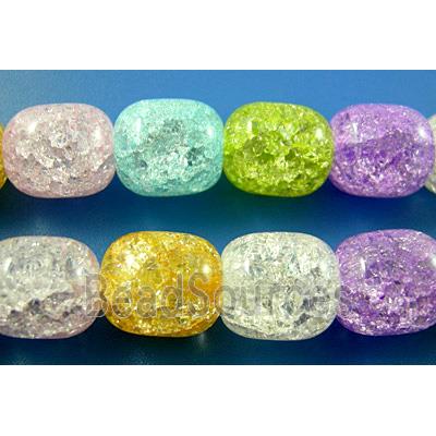 Chinese Crackle Crystal beads, barrel