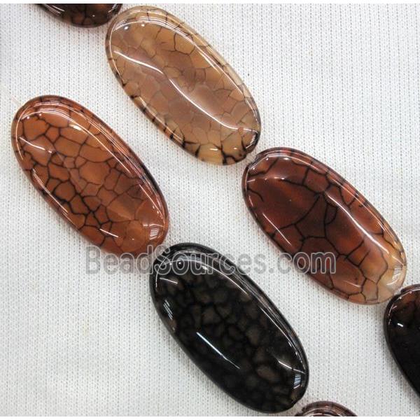 coffee veins Agate beads, oval