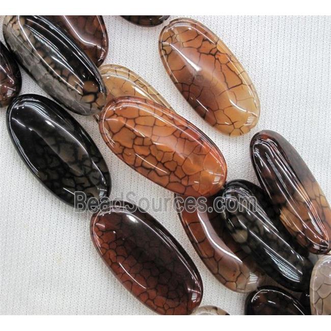 coffee veins Agate beads, oval