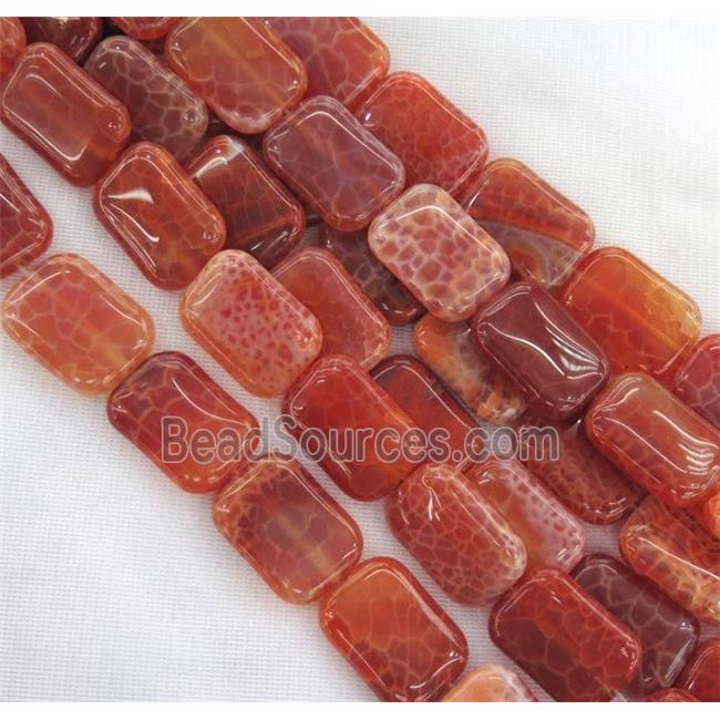 ruby fire agate beads, rectangle